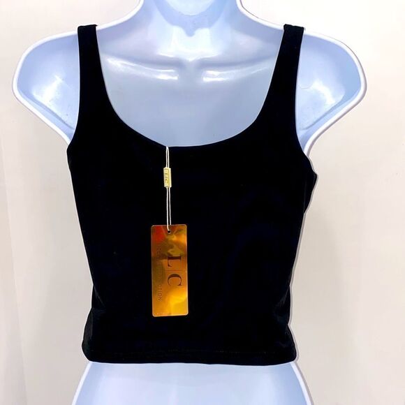 Lizette Collection Women's Black Square Neck Tank Top Size Large New With Tags - Picture 3 of 8